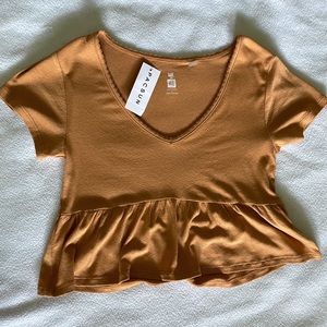 NWT PACSUN BABYDOLL/PEPLUM CROP TOP